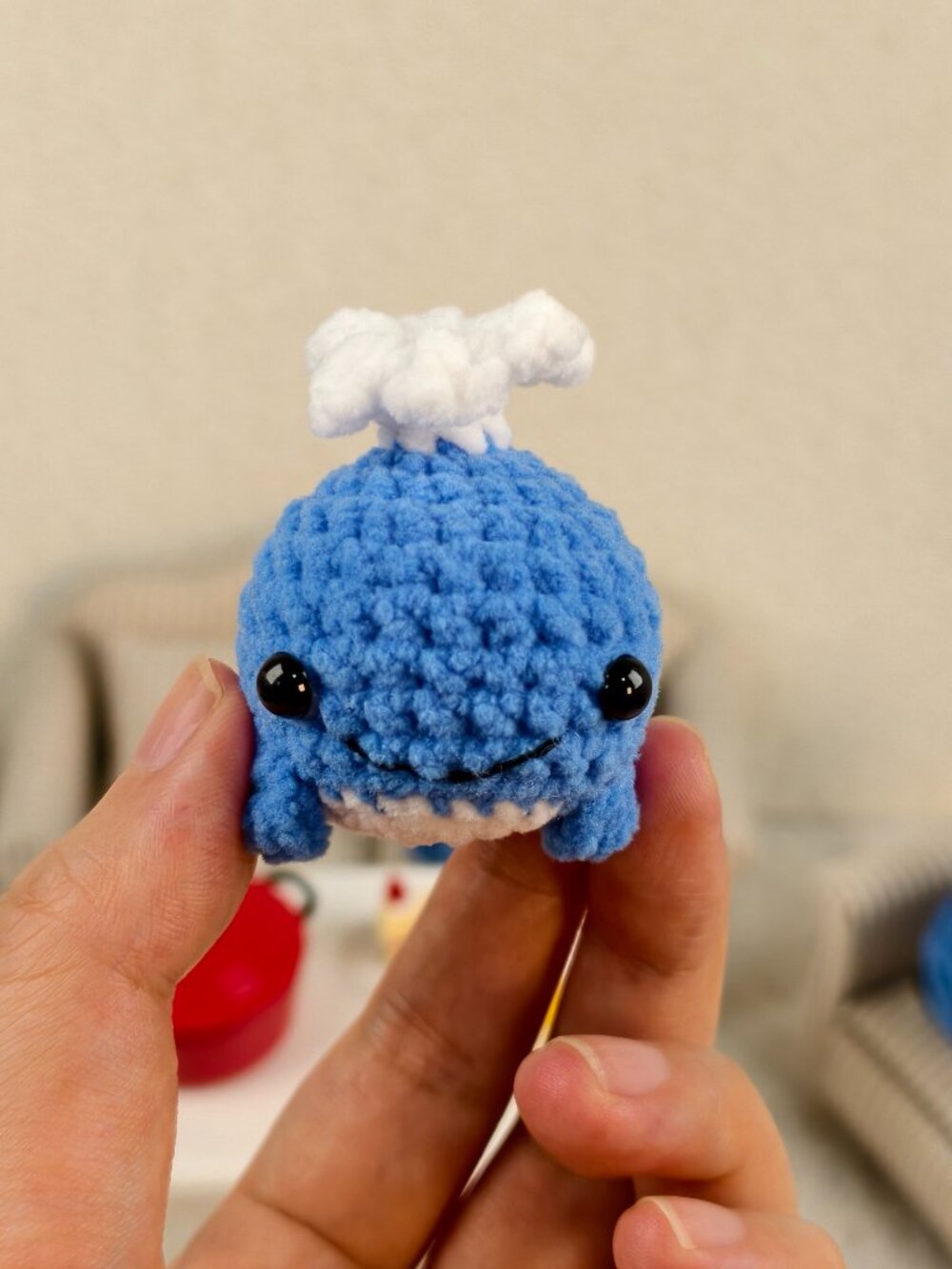 Handmade Amigurumi Crochet Dark Little Whale Plushie
